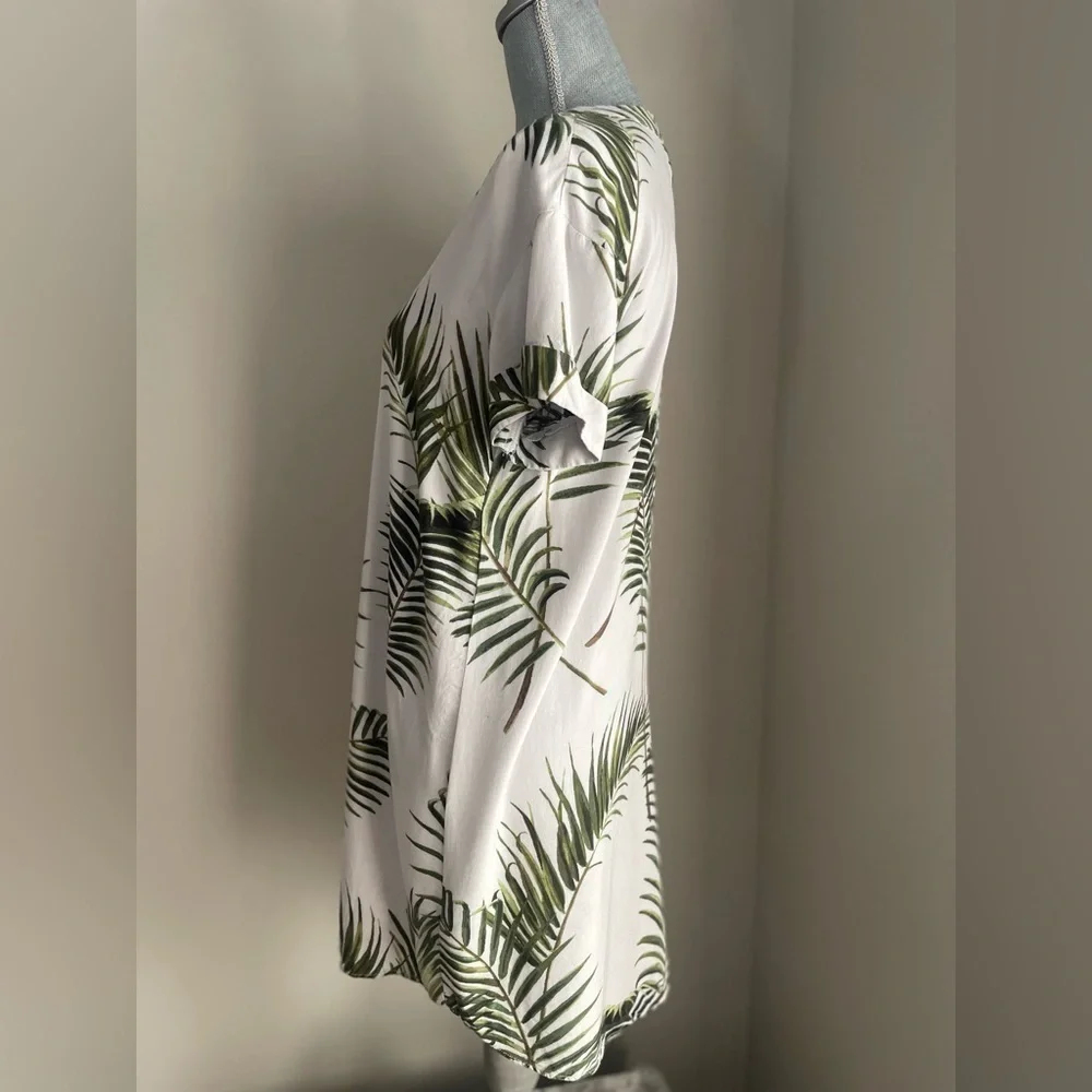 H&M Palm Leaf Print Shirt Dress Size 2
